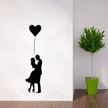 

Heart Balloon Love Man And Woman Vinyl WallStickers for home decal HJ158