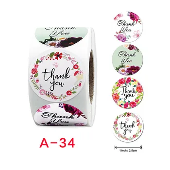 

500Pcs/Roll Handmade Love Thank You Stickers Wedding Birthday Party Labels Stickers PAK55