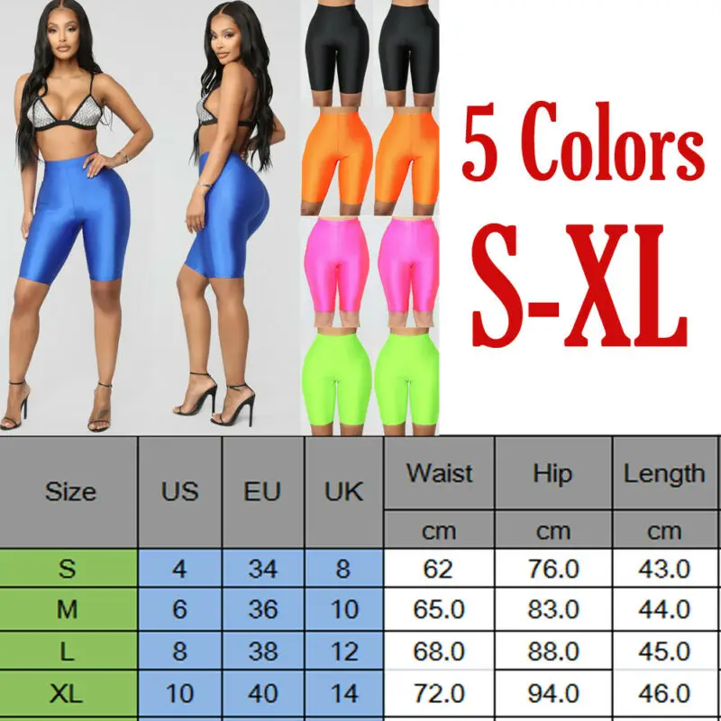 High Waist Solid Bodycon Cycling Shorts-5