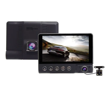 

C9 3 Lens 170Degree Car DVR Camera 4 inch HD LCD 1080p IR Night Vision Dash Cam Driving Video Recorder Real-time Loop Recording