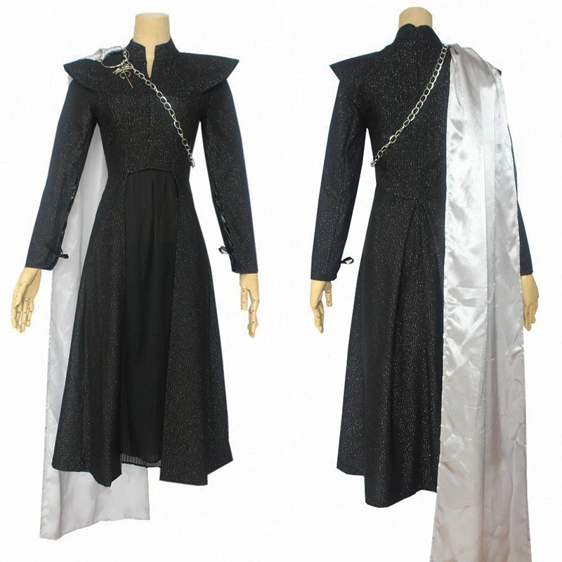Костюм для косплея Дейнерис Таргариен сезон 7 Косплей маскарадное платье черный