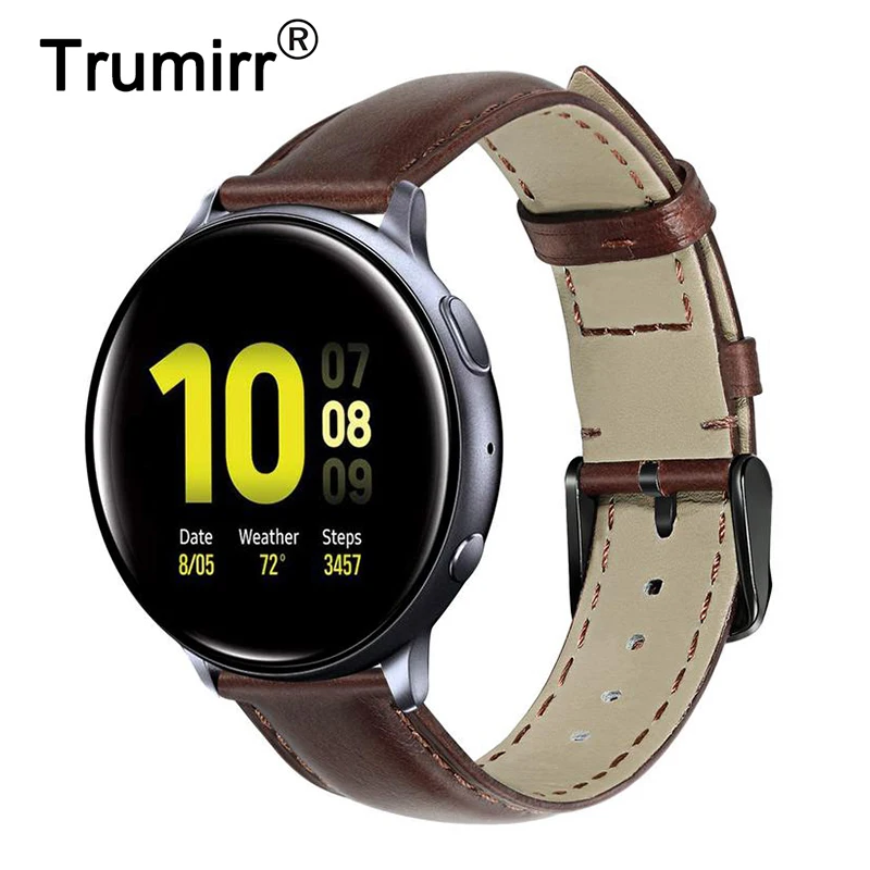 Ремешок из натуральной воловьей кожи для Samsung Galaxy Watch Active 2 40 мм 44 быстросъемный