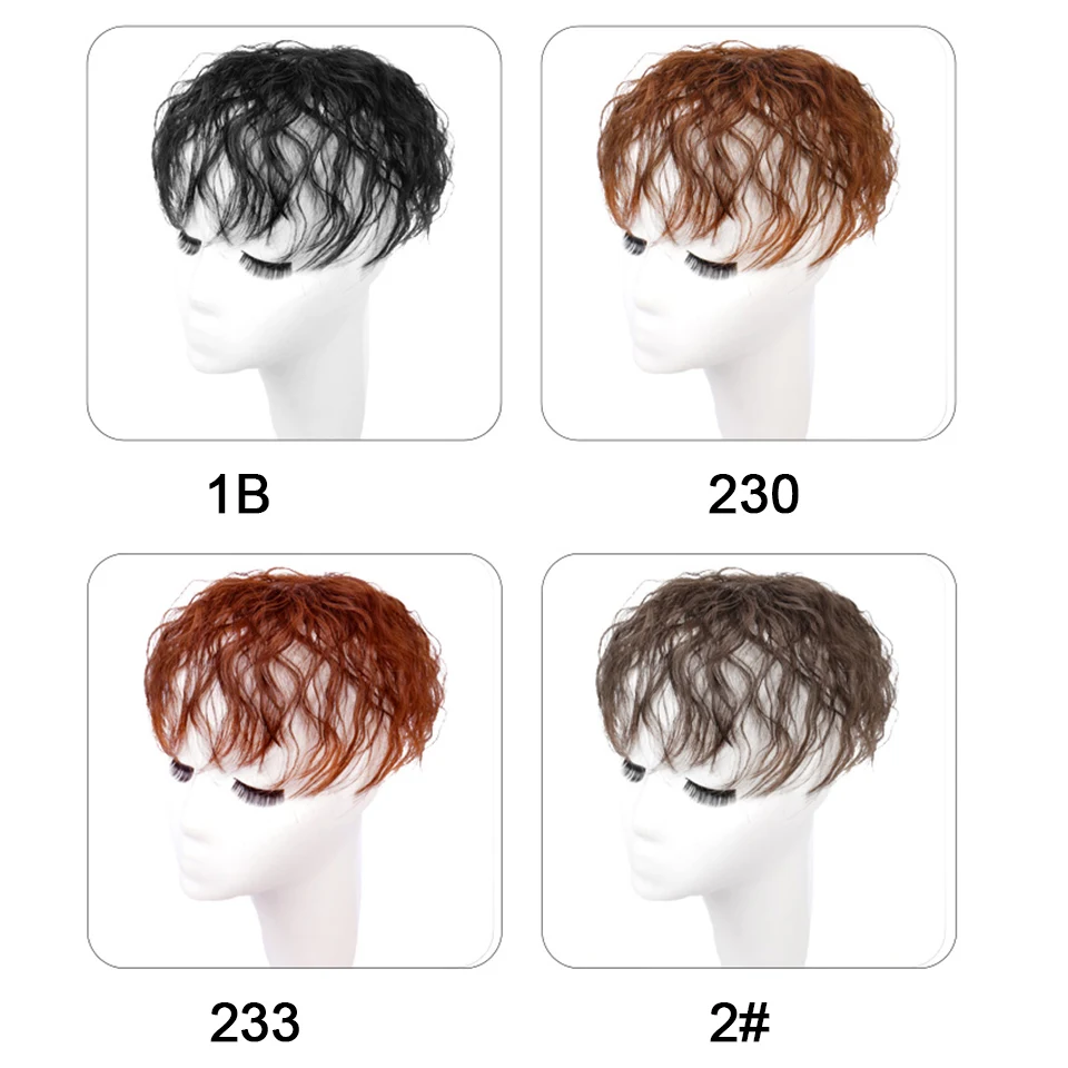 Накладная челка для волос MUMUPI синтетические черные заколки наращивание челки