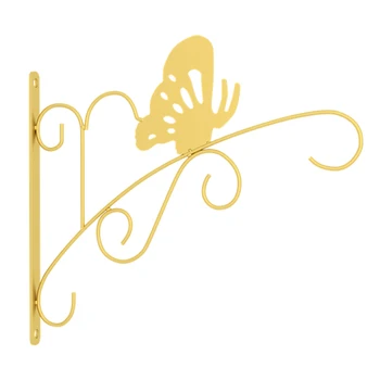

With Screws Garden Wind Chime Home Decor Butterfly Shape Hanging Plant Bracket Indoor Outdoor Patio Wall Hook For Flower Pots