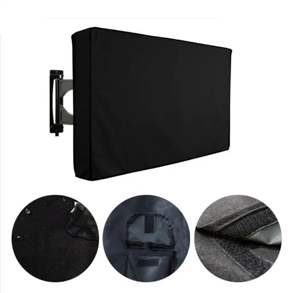 

Waterproof Outdoor TV Covers With Bottom Cover LCD LED Television Dust Covers Protector Oxford Black Television Protective Case