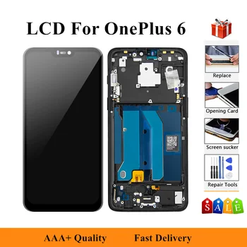 

For Oneplus 6 LCD Display Touch Screen Digitizer Assembly 1+6 Screen With Frame For Oneplus6 lcd screen replacement