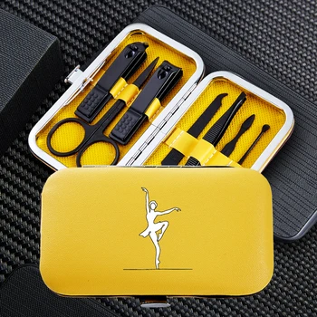 

Swan Dance 7pcs Manicure Nail Clipper Sets Travel Portable Stainless Steel Trimmer Clippers Cutter Scissors Accessories Tools