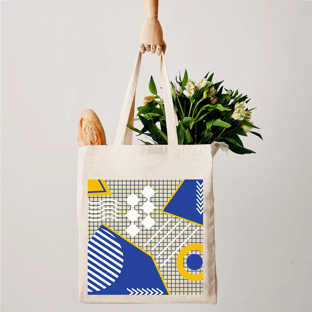 Повседневная парусиновая с принтом Хлопковая Сумка-тоут экологически чистые сумки с дизайном логотипа многоразовая складная сумка на