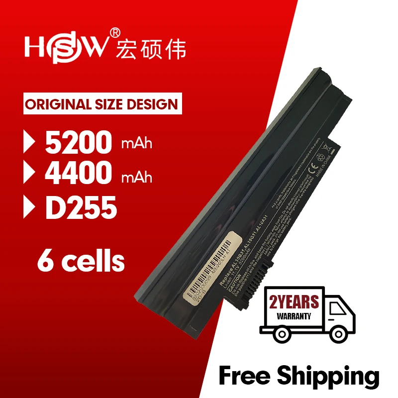 Аккумулятор HSW 5200 мАч для ноутбука Acer Aspire One 522 722 AO522 AOD255 AOD257 AOD260 D255 D257 D260 D270 AL10A31 AL10B31