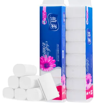 

16 Rolls 4 Ply Primary Wood Pulp Toilet Paper No Addition Safe No Dust Bulk Rolls Bath Paper Assured Quality Bathroom Easy Tear