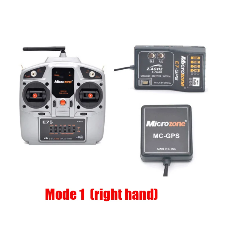 E7S Right Hand MicroZone MC E7S E7V 2,4G 7CH контроллер передатчик с E7 приемник mc-gps радиосистема для SU27 радиоуправляемый самолет, Квадрокоптер Multirotor - Цвет: E7S Right Hand