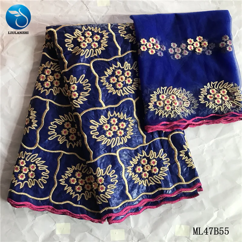 LIULANZHI африканская парча хлопчатобумажная ткань Базен швейная ткань вышивка кружевное платье Riche Bazin Afrcian ML47B55