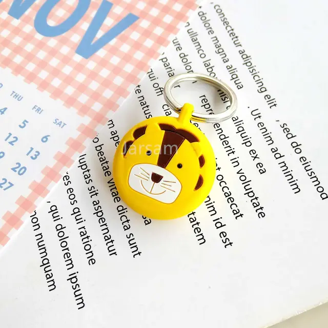 Lovely Cartoon Silicone Soft Protective Sleeve For AirTag Keychain Pet Child Anti-lost Device for Air Tag Protect Case Cover tiger