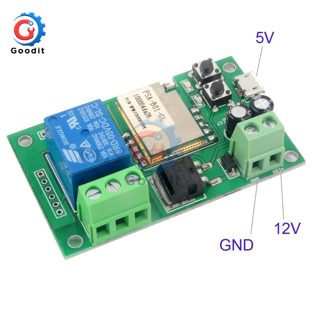 DC 5 в 12 в 1 канал реле Щит инчинг/самоблокирующийся Wifi переключатель релейный модуль для умного дома умного улучшения интеллектуальная мебель