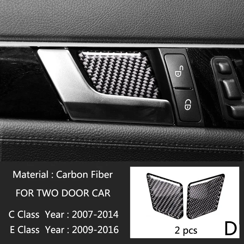 4 шт., автомобильная внутренняя дверная ручка, чаша, накладка, подходит для Mercedes Benz C Class W204 W205& GLC X205& E Class W212 W213, аксессуары - Название цвета: D Type