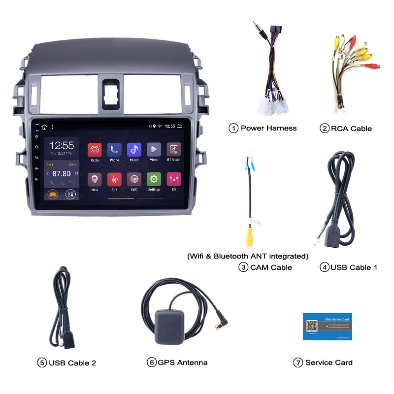 Best 9 INCH PX6 4G+64G Android 9.0 car dvd player For Toyota Corolla 2007-2013 with audio radio multimedia gps navigation system 5
