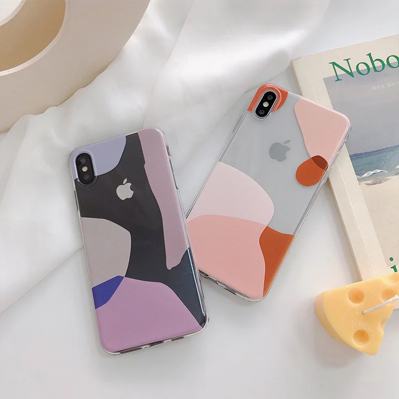 

Art Abstract Retro Geometry Phone Case For iPhone 11 Pro Max XR Xs Max X 7 7 Puls 6 6S 7 8 Puls Cases Cute Soft TPU Cover