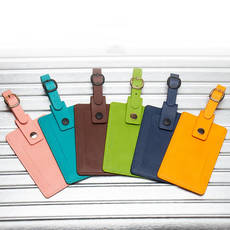 Jiexi PU Leather Luggage Tag holder Label for suitcases Safe Lock Custom Personalized Travel Accessories ZSLT07 | Багаж и сумки