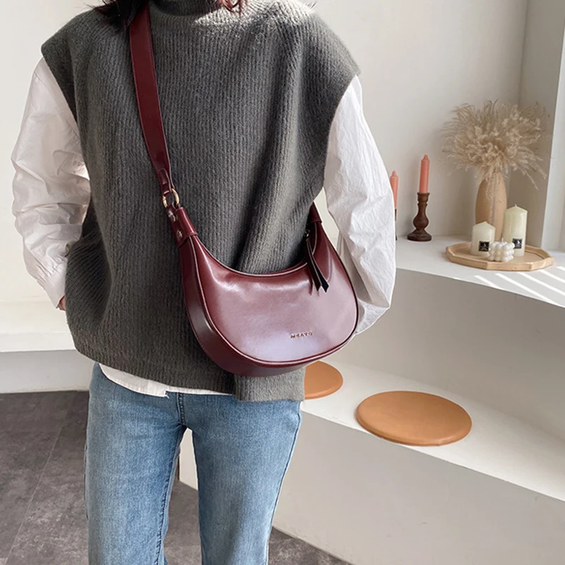 Однотонная однотонная сумка через плечо из искусственной кожи в стиле ретро для