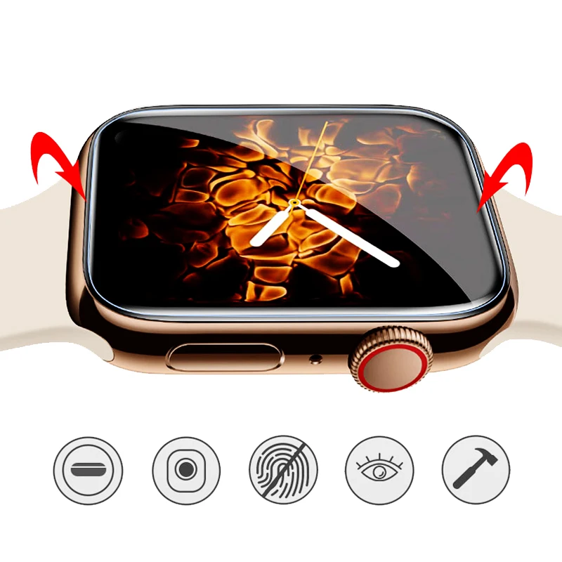 Защитная пленка на весь экран для apple watch 5/4/3 44 мм 40 42 38 нано жидкое УФ закаленное