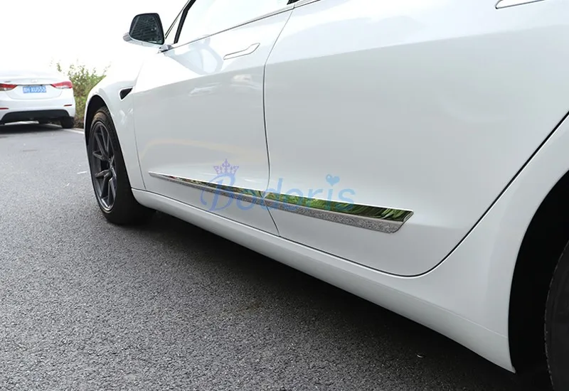 Для Tesla модель 3 корпус боковая дверь литье отделка гарнир бампер защитные наборы хромированные аксессуары для стайлинга автомобилей