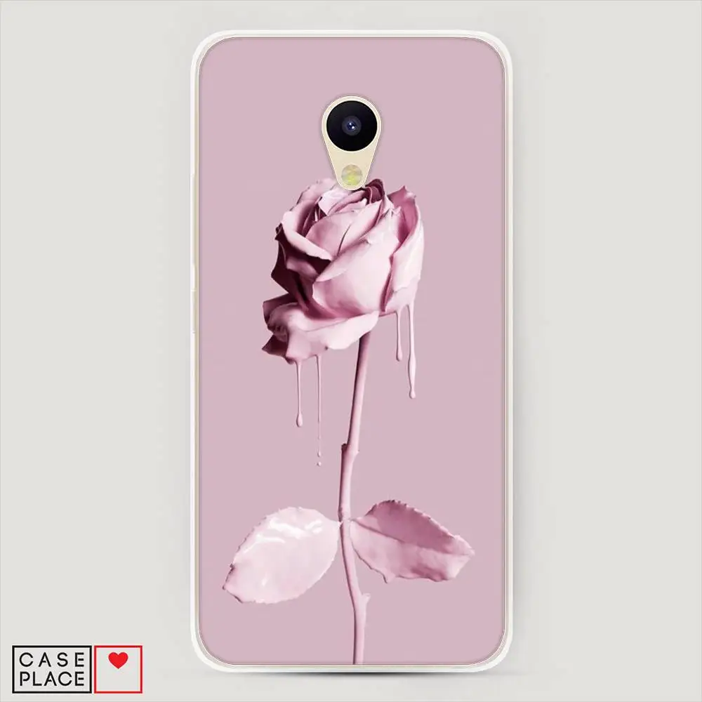 Silicone Case For Meizu M5c Rose in Paint Thin Soft Half-wrapped with bright print Phone accessories Mobile and smartphones protection clip case |