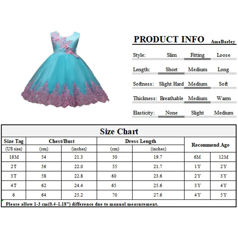 AmzBarley Girl Ball Gown Dress Wedding Ring Bearer Lace Bow Embroidered Princess Dress Piano Costume