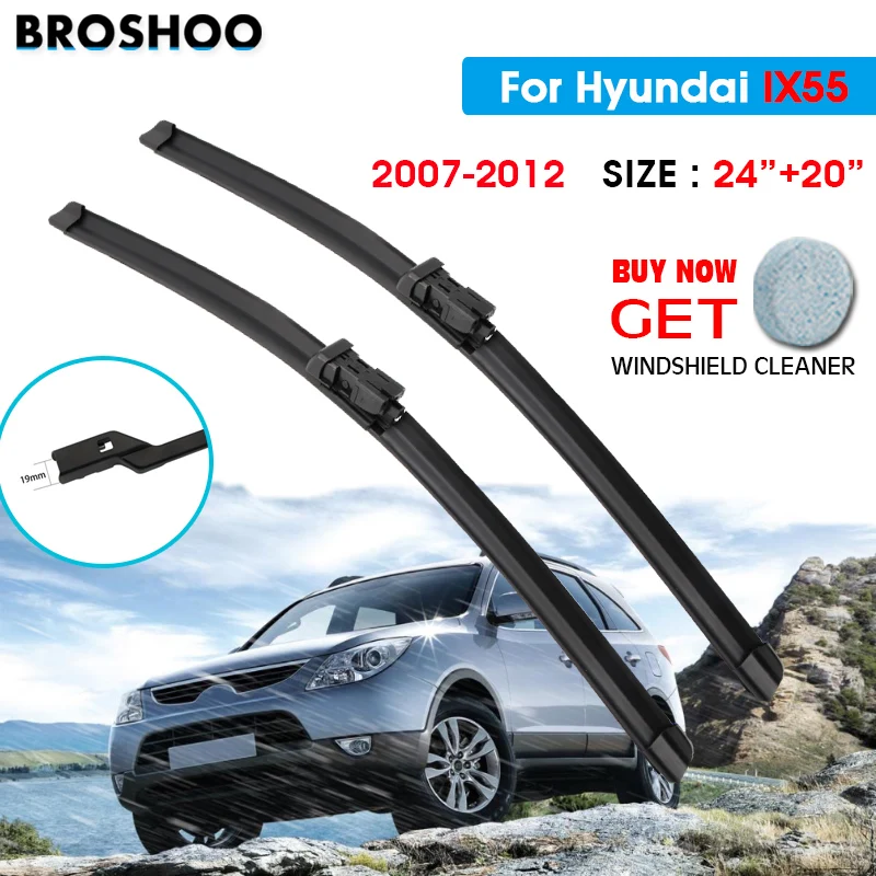 

Щетка стеклоочистителя для автомобиля Hyundai IX55 24 "+ 20" 2007-2012 Авто Стеклоочистители для лобового стекла лезвия для мытья окон подходит для кноп...