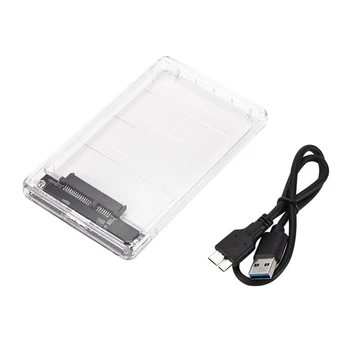 

For WIN 10 2.5 inch Transparent USB3.0 to Sata 3.0 SSD HDD Case Tool Free 5 Gbps Support 2TB Hard Drive Enclosure SSD box