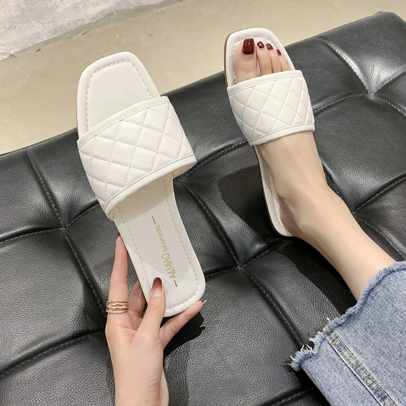 Rimocy Zomer Casual Witte Platte Slippers Vrouwen Superlichte Comfortabele  Misstap Slides Vrouwelijke Pu Zachte Zool Strand Sandalen|Slippers| -  AliExpress