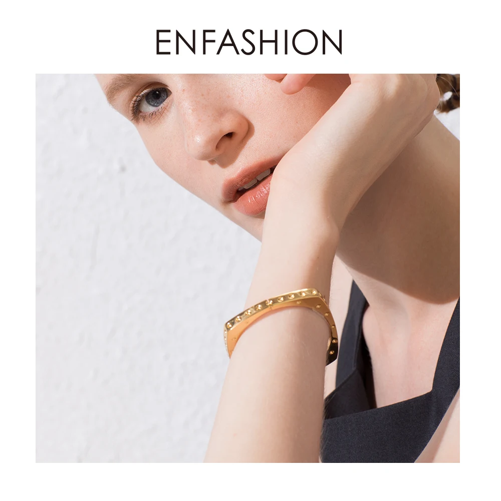 Модный браслет ENFASHION с несколькими ямами, нарукавная повязка золотого цвета, браслеты-манжеты с отверстиями, браслеты для женщин, аксессуары, модное ювелирное изделие, подарки B192023