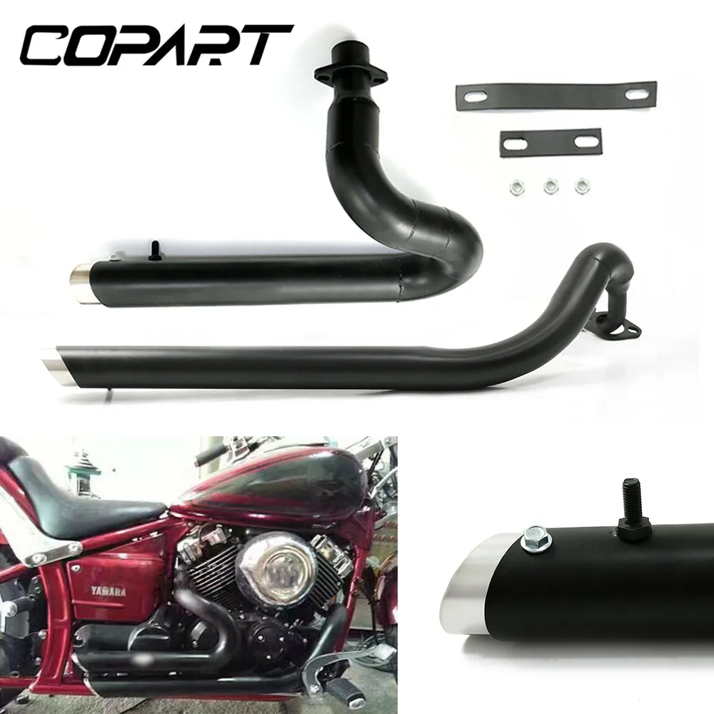 

For Yamaha Drag Star V-star 650 XVS650 DS650 XVS400 650A Motorcycle Exhaust Pipe With Muffler Removable Silencer Chrome Black
