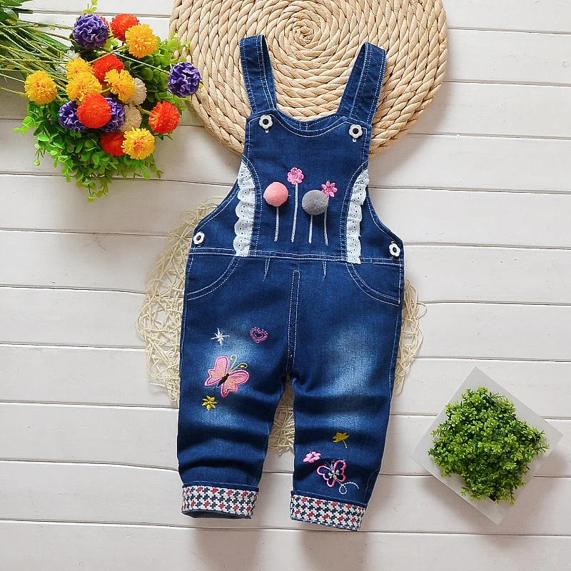 1pc Kids baby Toddler boys girls clothes overall Jeans baby trousers denim pants 