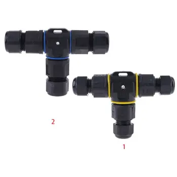 

Waterproof Electrical external Junction Box Cable Connector 3 Channel 3Pin IP68 Bushing ∅ 9/11mm connector Cable sleeve T Type