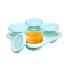 4 шт контейнеры для детского питания стекло+ силикон+ PP с лотком для хранения продуктов герметичные Водонепроницаемые герметичные для новорожденных, младенцев, детей