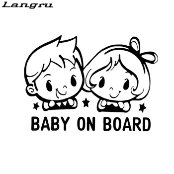 

Langru 16cm*11.7cm New Style Baby On Board Warning Car Stickers Vinyl Decals Accessories Jdm