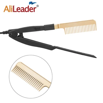 

Alileader Cheap Electric Hot Comb Folding V Flat Iron Hot Comb Straightener Dry & Wet Hair Use Hair Curler Brush Professional