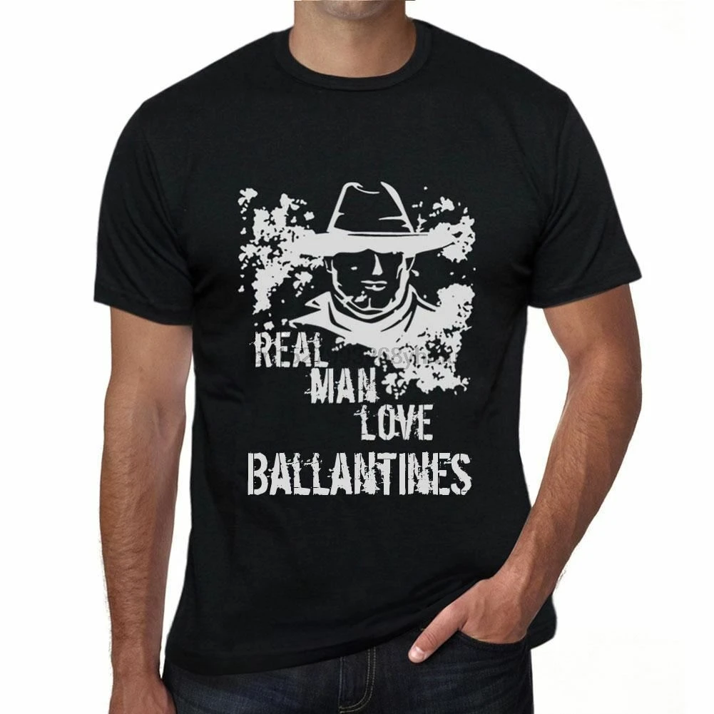 Мужская футболка Ballantines с надписью Real Love черная подарок на день рождения 00538 |
