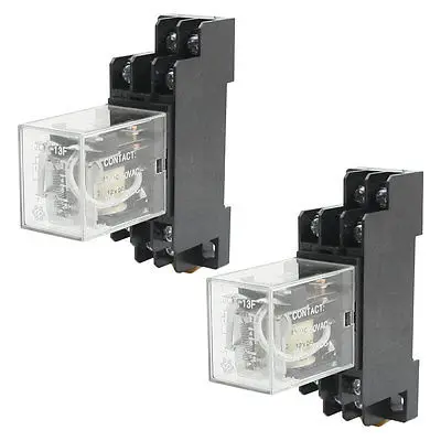 

2Pcs JQX-13F LY2 DC 12V Coil Voltage 8 Pins PTF08A Socket Base Power Relay