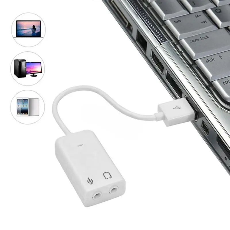 1 шт. USB 2 0 с линейной звуковой картой внешняя Виртуальная 7 канальная белая