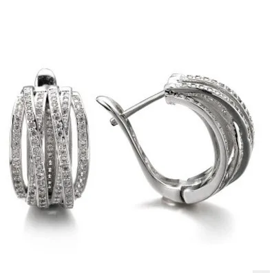 Мода хорошее качество tdiamond кристалл конец-индивидуальные 925 Серебряные женские серьги 30h