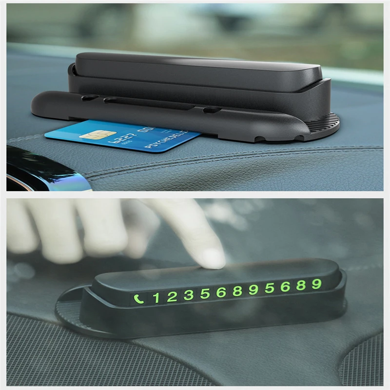 Multifunction Temporary Parking Card Stand Creative Hidden Car Mobile Phone Holder Night Light Number Plate Accessories | Автомобили и
