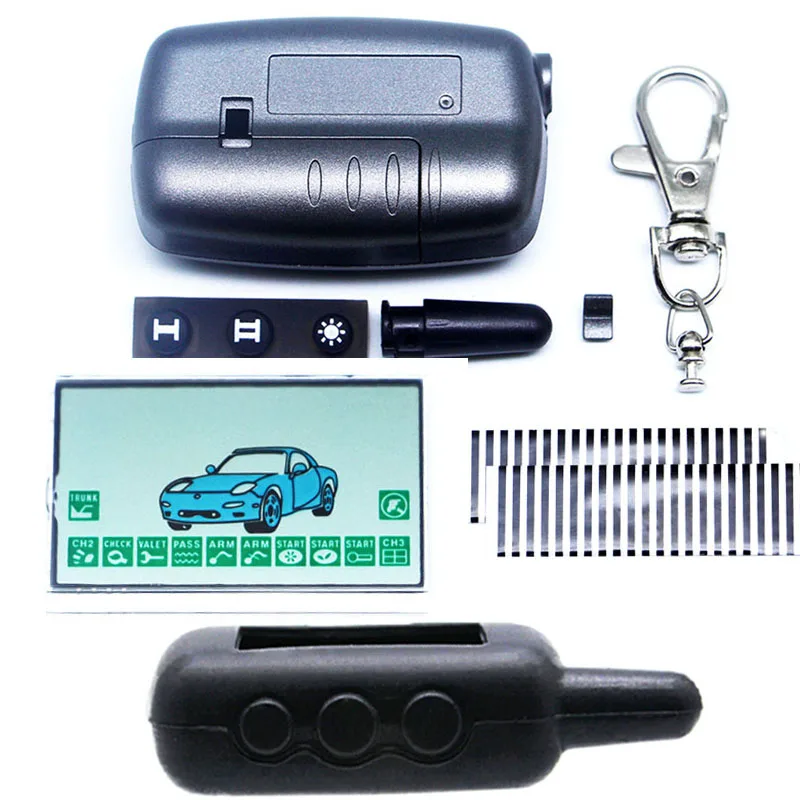 

A9 case keychain +A9 flexible Lcd display + silicone case for Starline A9 lcd remote controller two way car alarm system cover