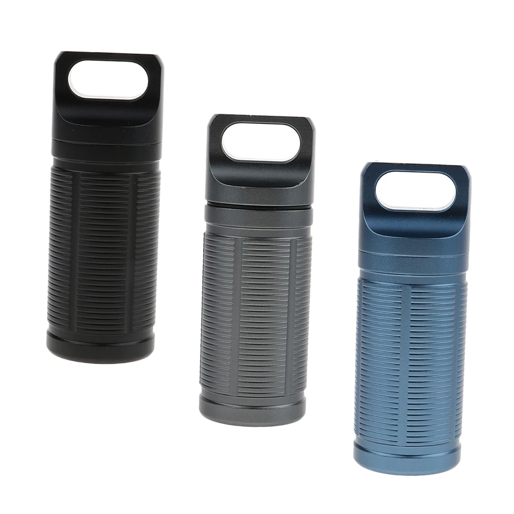 3pcs Pill Case - Titanium Waterproof Mini Box Capsule Tablet Bottle for Sports Tool Pocket Gear, Multiuse Container Tank