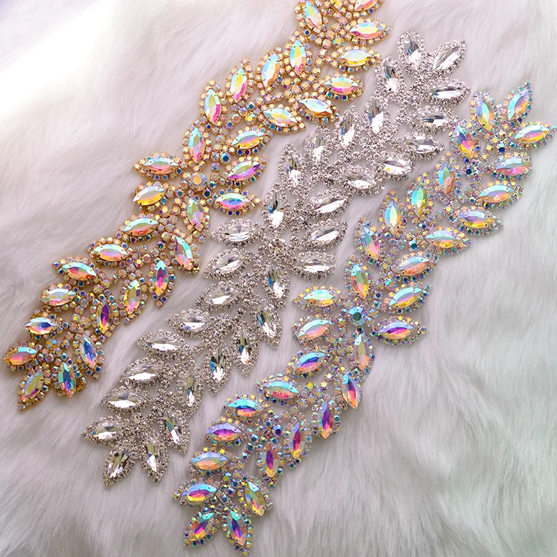 5x24cm Crystal Rhinestone Applique Accessory Sew On Crystals Stones for Clothes Wedding decoration art crafts