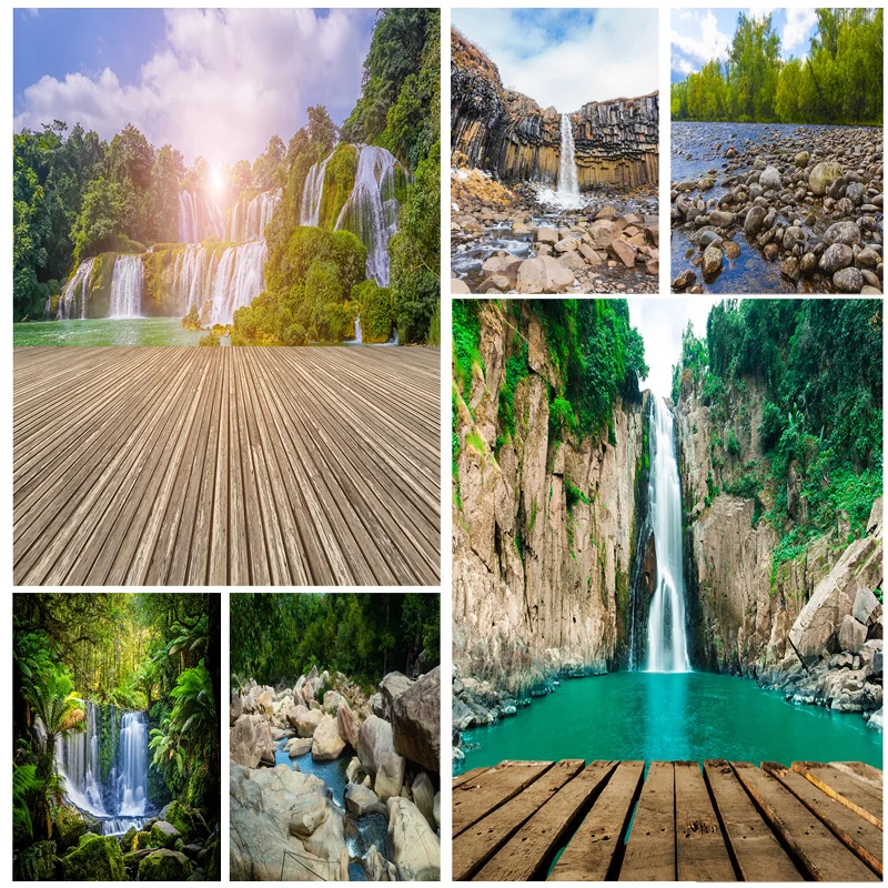 

SHENGYONGBAO Natural Scenery Waterfall Photography Backgrounds Props Spring Landscape Portrait Photo Backdrops 21110WA-02