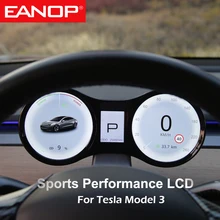 EANOP HUD cyfrowy wyświetlacz LCD z wyświetlaczem prędkościomierza dla tesli Model 3 Mulitmedia Panel z wieloma interfejsami