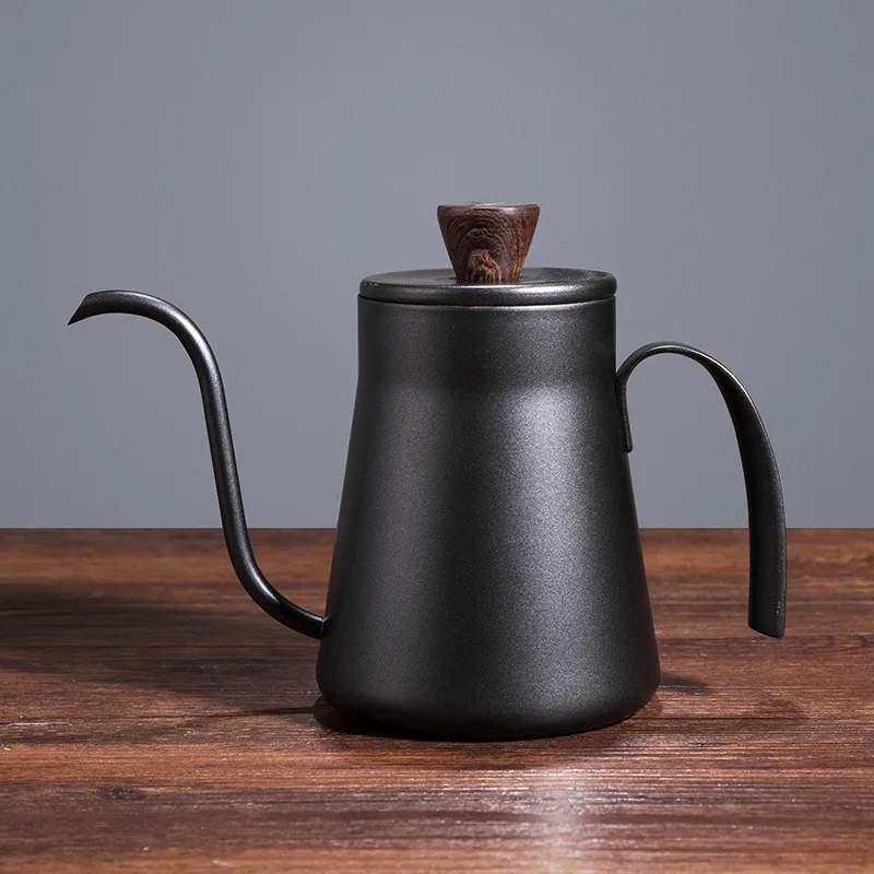 Stainless Steel Japanese-Style Hand Wash Pot Hanging Ear Pot Coffee Pot Thickened Pot 400Ml with Lid Narrow-Mouth Pot