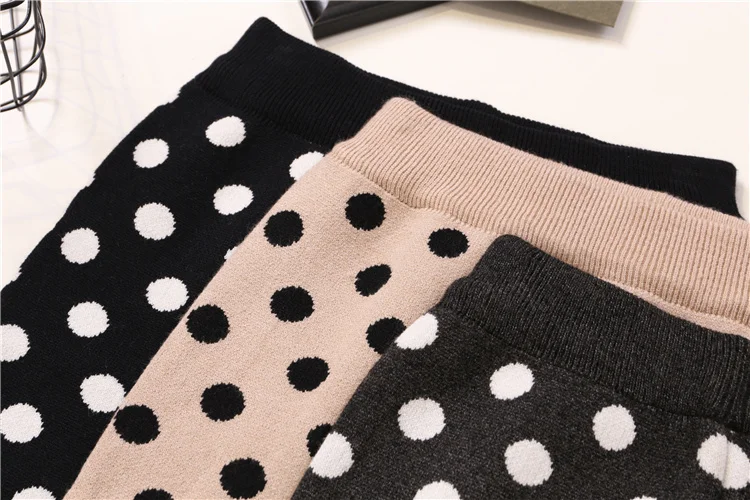 Knitted Women skirt Korean version New wave point High Waist Skinny Skirt open fork bag Skirt Female Casual Winter Skirt