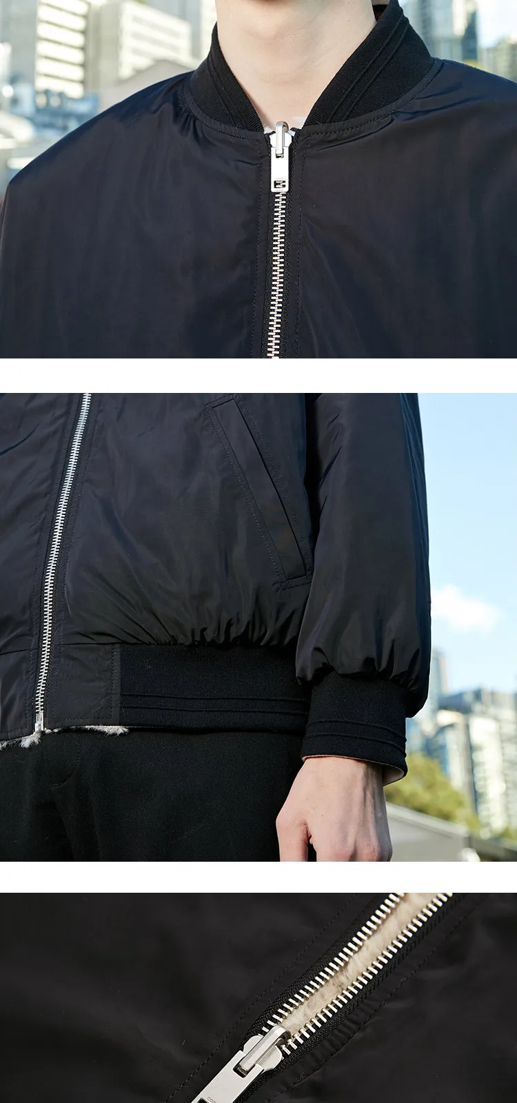 JackJones Мужская двухсторонняя бейсбольная куртка с воротником из ворсовой ткани 219309516
